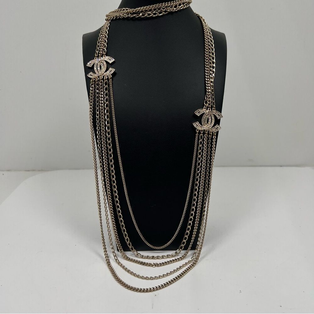 Chanel Strass CC Multistrand Necklace
